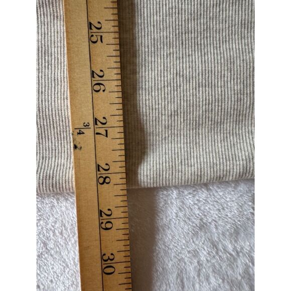 Lululemon M/L Heather Cream Scuba Oversized Funnel-Neck Half Zip Gold Tone NWT - Picture 11 of 12